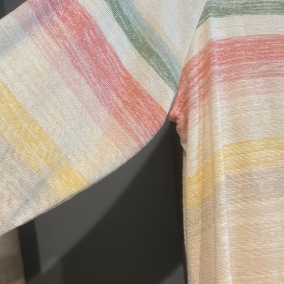 LC Lauren Conrad‎ Pink and Yellow Asymmetrical Ruffled Blouse - Picture 5 of 7